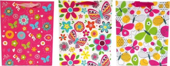 Picture of JU-PITER Torebka prezentowa kwiaty i motyle 1327A 31x42x12cm p12, cena za 1szt