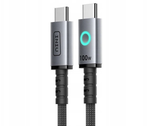 Изображение Kabel USB Monroe USB-C - USB-C 1.2 m Szary (C21-P1)