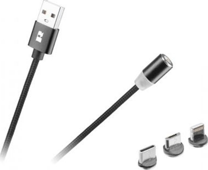Attēls no Kabel USB Rebel Comp USB-A - USB-C 1 m Czarny (RB-6004-100-B)