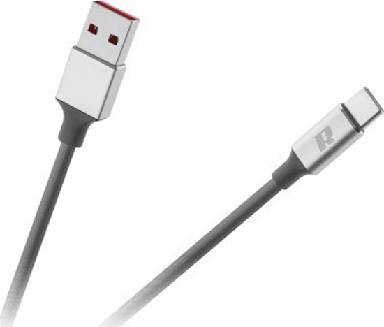 Picture of Kabel USB Rebel Comp USB-A - USB-C 2 m Czarno-srebrny (RB-6011-200-B)