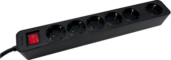 Picture of Kabel zasilajcy M-CAB M-Cab POW0027 rozgaziacz 3 m 6 x gniazdo sieciowe Wewntrzna Czarny