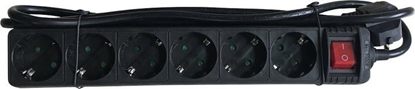 Attēls no Kabel zasilajcy M-CAB M-Cab POW0028 rozgaziacz 1,5 m 6 x gniazdo sieciowe Wewntrzna Czarny