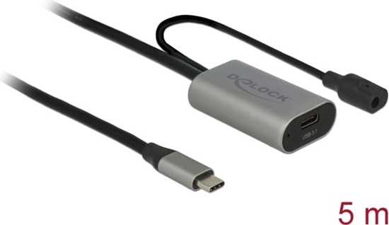 Picture of Kabelis USB TypeC,  USB3.1 Gen1, M / F, 5.0m, active, Delock