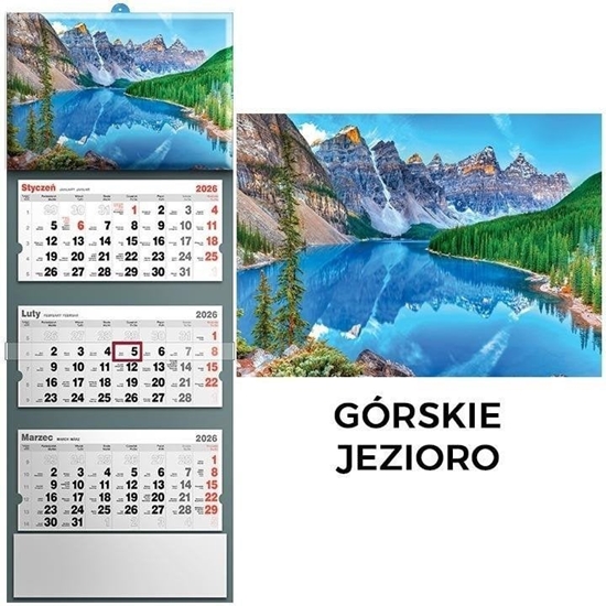 Picture of Kalendarz 2026 trójdzielny górskie jezioro