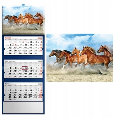 Picture of Kalendarz 2026 trójdzielny konie