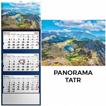 Изображение Kalendarz 2026 trójdzielny panorama tatr