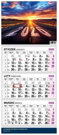 Picture of Kalendarz 2026 trójdzielny premium Droga