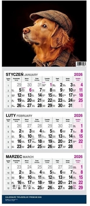 Picture of Kalendarz 2026 trójdzielny premium Pies