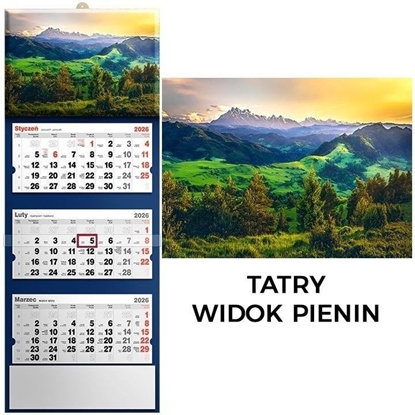 Picture of Kalendarz 2026 trójdzielny widok pienin