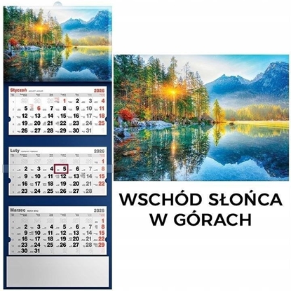 Изображение Kalendarz 2026 trójdzielny wschód soca