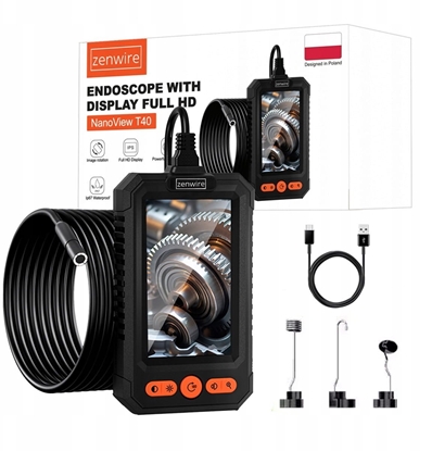 Picture of Kamera Inspekcyjna Warsztatowa Endoskop do Rur Silnika Full HD IPS USB-C 5m T40 Zenwire