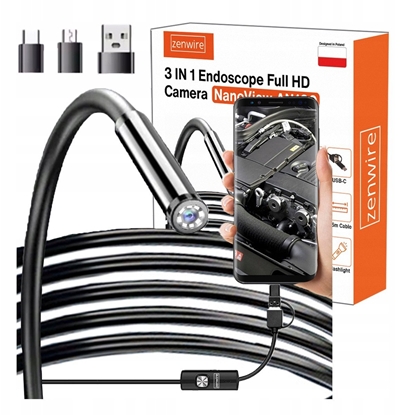 Picture of Kamera Inspekcyjna Warsztatowa Endoskop do Telefonu Android Rur USB-C 3,5m Zenwire AN100