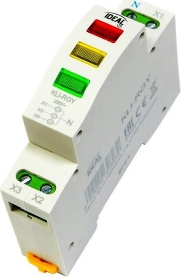 Изображение Kanlux Wskanik obecnoci napicia na szyn TH35 KLI-RGY czerwony/zielony/óty 32893