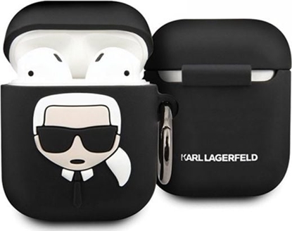 Picture of Karl Lagerfeld Etui ochronne KLACCSILKHBK Silicone Ikonik do AirPods 1/2 czarne