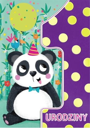 Изображение Karnet A5 Urodziny roczek - Panda