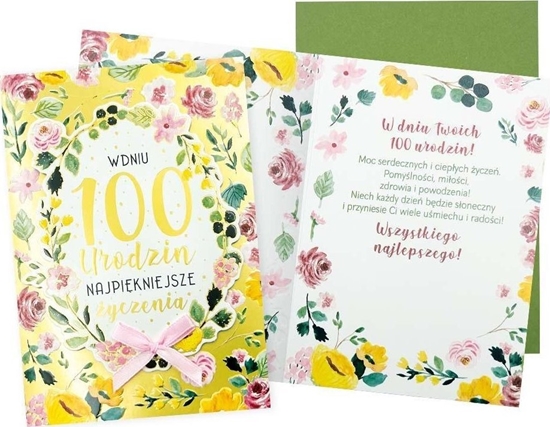 Изображение Karnet B6 Urodziny 100 (kwiaty)