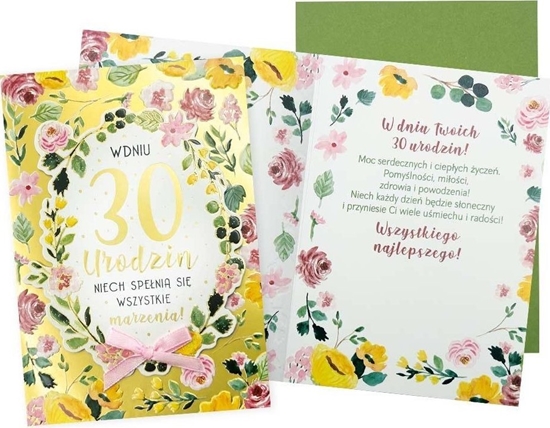 Picture of Karnet B6 Urodziny 30 (kwiaty)
