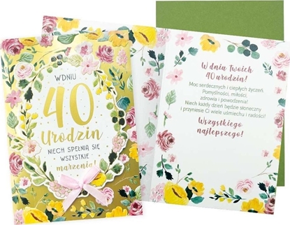Изображение Karnet B6 Urodziny 40 (kwiaty)