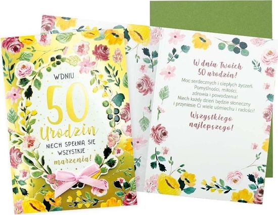 Изображение Karnet B6 Urodziny 50 (kwiaty)