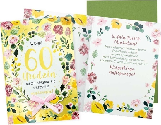 Изображение Karnet B6 Urodziny 60 (kwiaty)