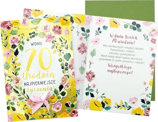 Изображение Karnet B6 Urodziny 70 (kwiaty)