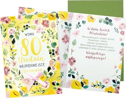 Изображение Karnet B6 Urodziny 80 (kwiaty)