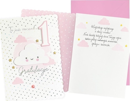 Изображение Karnet B6 Urodziny Roczek (chmurka róowa)