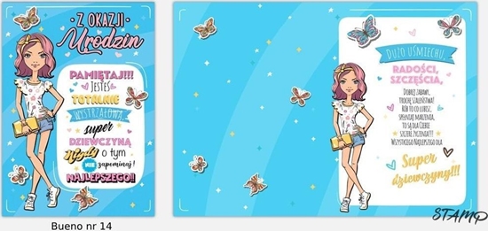 Picture of Karnet Bueno B6 + koperta wzór nr 14 Urodziny