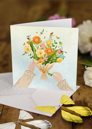 Picture of Karnet duy z 2 latajcymi motylkami Bukiet