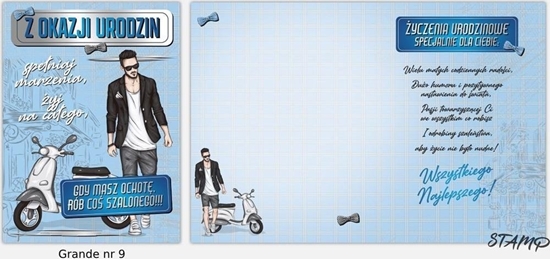 Picture of Karnet Grande + koperta wzór nr 09 Urodziny