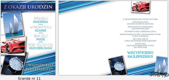 Picture of Karnet Grande + koperta wzór nr 11 Urodziny