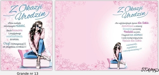 Изображение Karnet Grande + koperta wzór nr 13 Urodziny