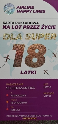 Picture of Karnet karta pokadowa 18 urodziny damskie