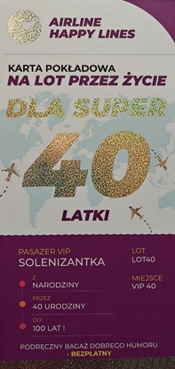 Picture of Karnet karta pokadowa 40 urodziny damskie