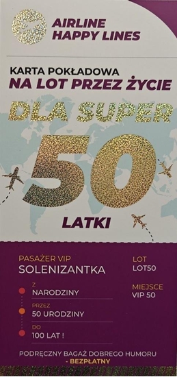 Picture of Karnet karta pokadowa 50 urodziny damskie