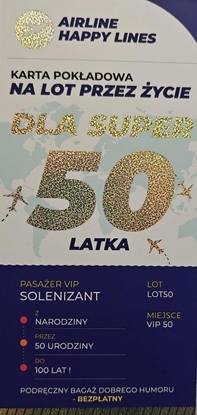 Picture of Karnet karta pokdowa 50 urodziny mskie