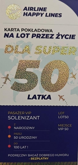 Picture of Karnet karta pokdowa 50 urodziny mskie