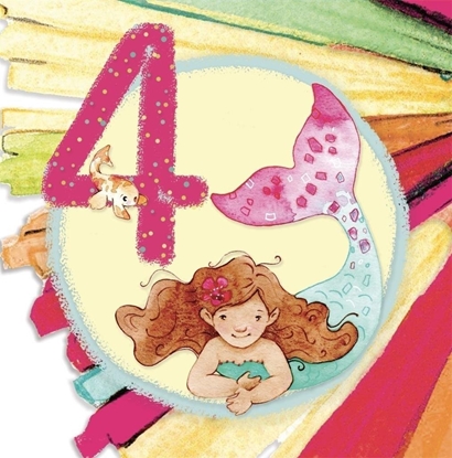 Picture of Karnet kwadrat CL4204_PO Urodziny 4 Dziewczynka