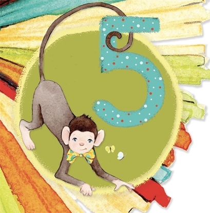 Picture of Karnet kwadrat CL4207_PO Urodziny 5 Chopiec