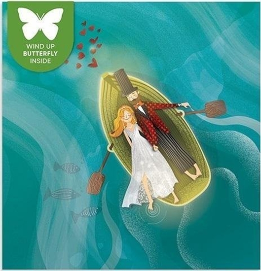 Изображение Karnet kwadrat z latajcym motylkiem lub Para w..