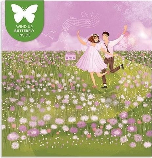 Picture of Karnet kwadrat z latajcym motylkiem lub Polana