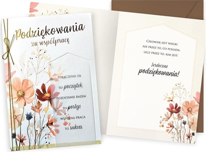 Изображение Karnet podzikowania za wspóprac kwiatki