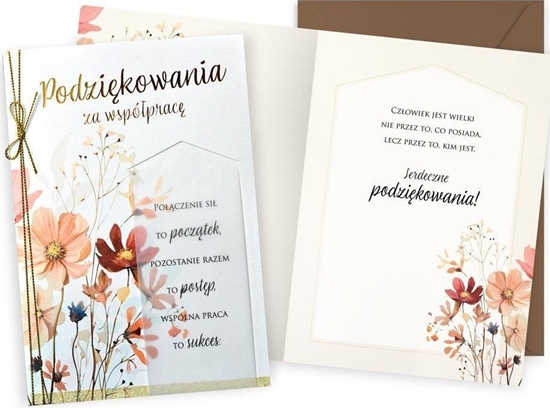 Изображение Karnet podzikowania za wspóprac kwiatki