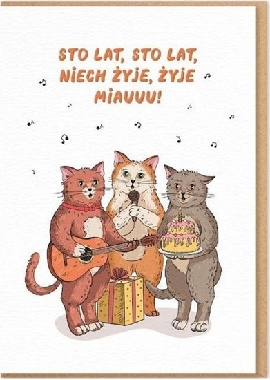 Изображение Karnet Urodziny - Koty sto lat