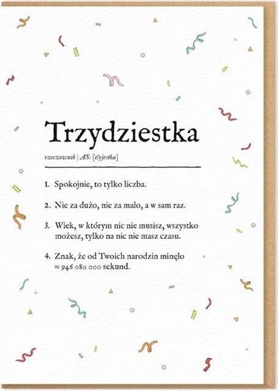 Изображение Karnet Urodziny - trzydziestka