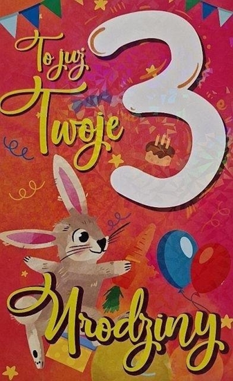 Picture of Karnet Urodziny 3 dziewczynka