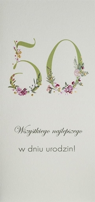 Picture of Karnet Urodziny 50 DL U18 - Kwiaty
