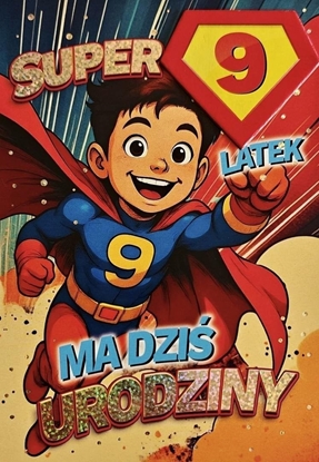 Picture of Karnet Urodziny 9 chopiec - Superbohater