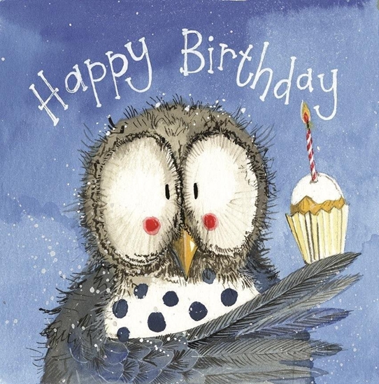 Picture of Karnet Urodziny AC762 Sowa i babeczka