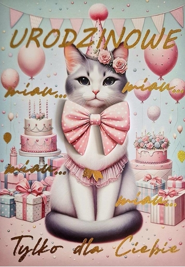 Picture of Karnet Urodziny Kotek 3K
